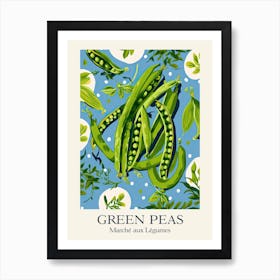 Marche Aux Legumes Green Peas Summer Illustration 3 Art Print