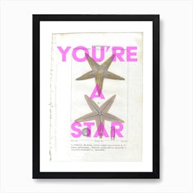 You're A Star Vintage Starfish Art Print