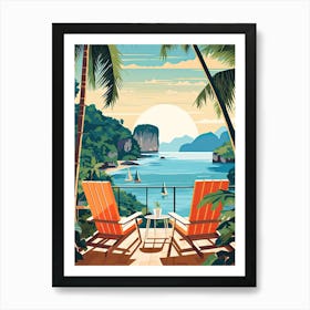 Phuket, Thailand, Graphic Illustration 1 Art Print