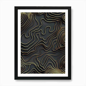 Black And Gold 3d Background 2 Art Print