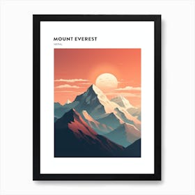 Mount Everest 3 Hiking Trail Landscape Poster Art Print