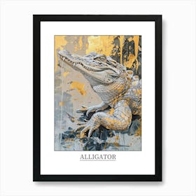 Alligator Precisionist Illustration 1 Poster Art Print