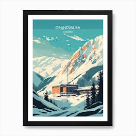 Poster Of Grandvalira   Andorra, Ski Resort Illustration 2 Art Print