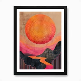 Sunset Over The Mountains 2 Art Print