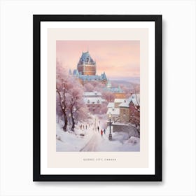 Dreamy Winter Painting Poster Quebec City Canada 2 Art Print