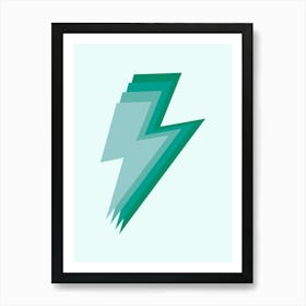 Green Lightning Bolts Art Print