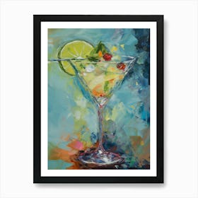 Frozen Margarita Cocktail Oil Painting 1 Art Print