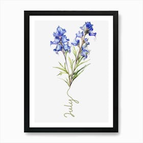 July Birth Flower Birth Month Botanical Art Print