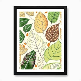 Leaf Pattern Warm Tones 7 Art Print