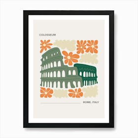 Colosseum   Rome, Italy, Warm Colours Illustration Travel Poster 2 Art Print