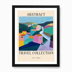 Abstract Travel Collection Poster Lisbon Portugal 4 Art Print