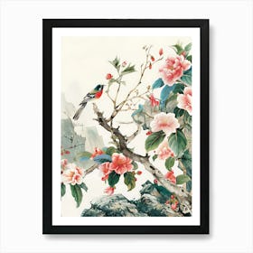 Bird Flowers Chinese Style 11 Art Print