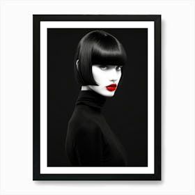 Black And White Portrait Of A Woman Art Print