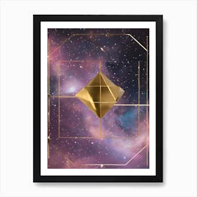 Golden Pyramid In Space Art Print