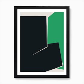 Green And Black Plain Abstract Art Print