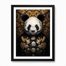 Panda Art In Baroque Style 2 Art Print