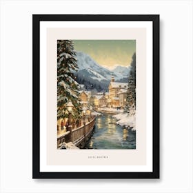 Vintage Winter Poster Lech Austria 4 Art Print