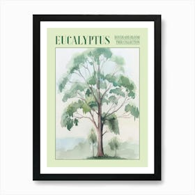 Eucalyptus Tree Atmospheric Watercolour Painting 2 Poster Art Print