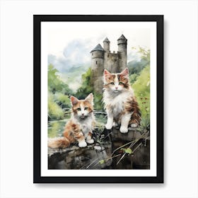 Irish Cats in Watercolor 7 Art Print