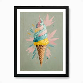 Portrait Of An Ice Cream Cone Art Print