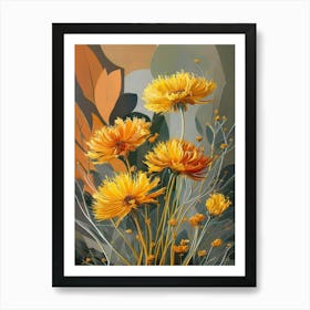 Yellow Chrysanthemums Art Print