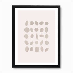 Calming Print Inspired by British Pebble Beaches in Neutral Tones Art Print