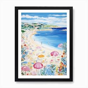 Porto Cervo, Sardinia   Italy Beach Club Lido Watercolour 3 Art Print