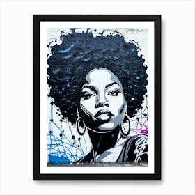 Graffiti Mural Of Beautiful Black Woman 25 Art Print