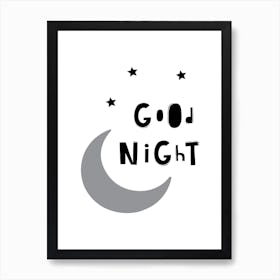 Scandi Good Night Moon Art Print