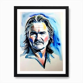 Kurt Russell In The Thing Watercolor Art Print