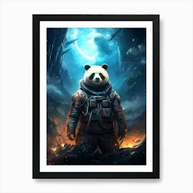 Panda Bear In Space Art Print