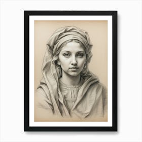 Portrait Of A Young Woman Art Print