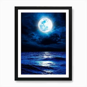 Abstract Dream Astronomy Landscape Celestial Ocean Cloud Halloween Light Moon Full Moon W (35) Art Print