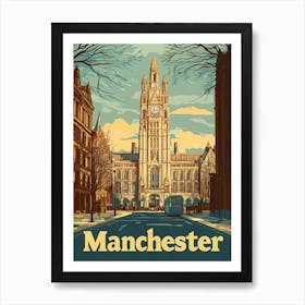 Aihrgdesign A Vintage Travel Poster Of Manchester Featuring T 2c3b3000 4595 4af2 B031 2a47b542f9fb 1 Art Print