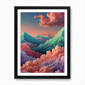 Clouds Over The Mountains Art Print