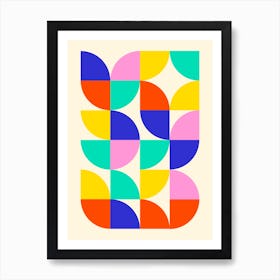 Abstract Colorful Mid Century Pattern Art Print