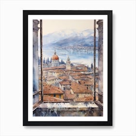 Winter Cityscape Lake Como Italy 3 Art Print