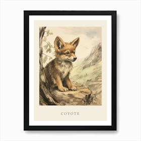 Beatrix Potter Inspired  Animal Watercolour Coyote 4 Art Print