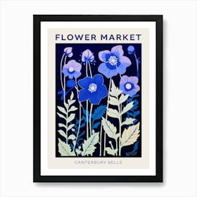 Blue Flower Market Poster Canterbury Bells 4 Art Print