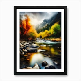 Autumn River 12 Art Print