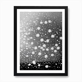 Graupel, Snowflakes, Black & White 2 Art Print