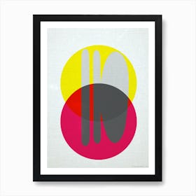 pink yellow & grey no.1 Art Print