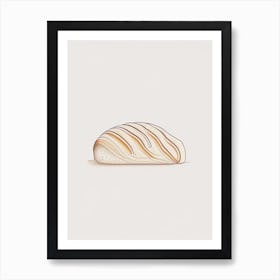 Currant Bread Bakery Product Minimalist Line Drawing Art Print