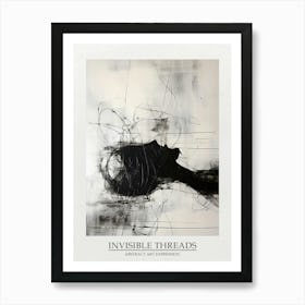 Invisible Threads Abstract Black And White 5 Poster Art Print