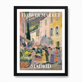 Vintage Flower Market Painting Madrid 2 Art Print