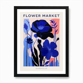 Blue Flower Market Poster Gladiolus 1 Art Print