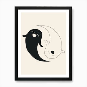 Yin Yang Fish Poster Art Print