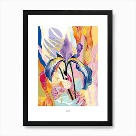 Colourful Flower Illustration Poster Iris 6 Art Print