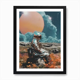 cosmic astronaut in the desert 1 Art Print