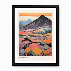 Mount Yasur Vanuatu 3 Colourful Mountain Illustration Poster Art Print